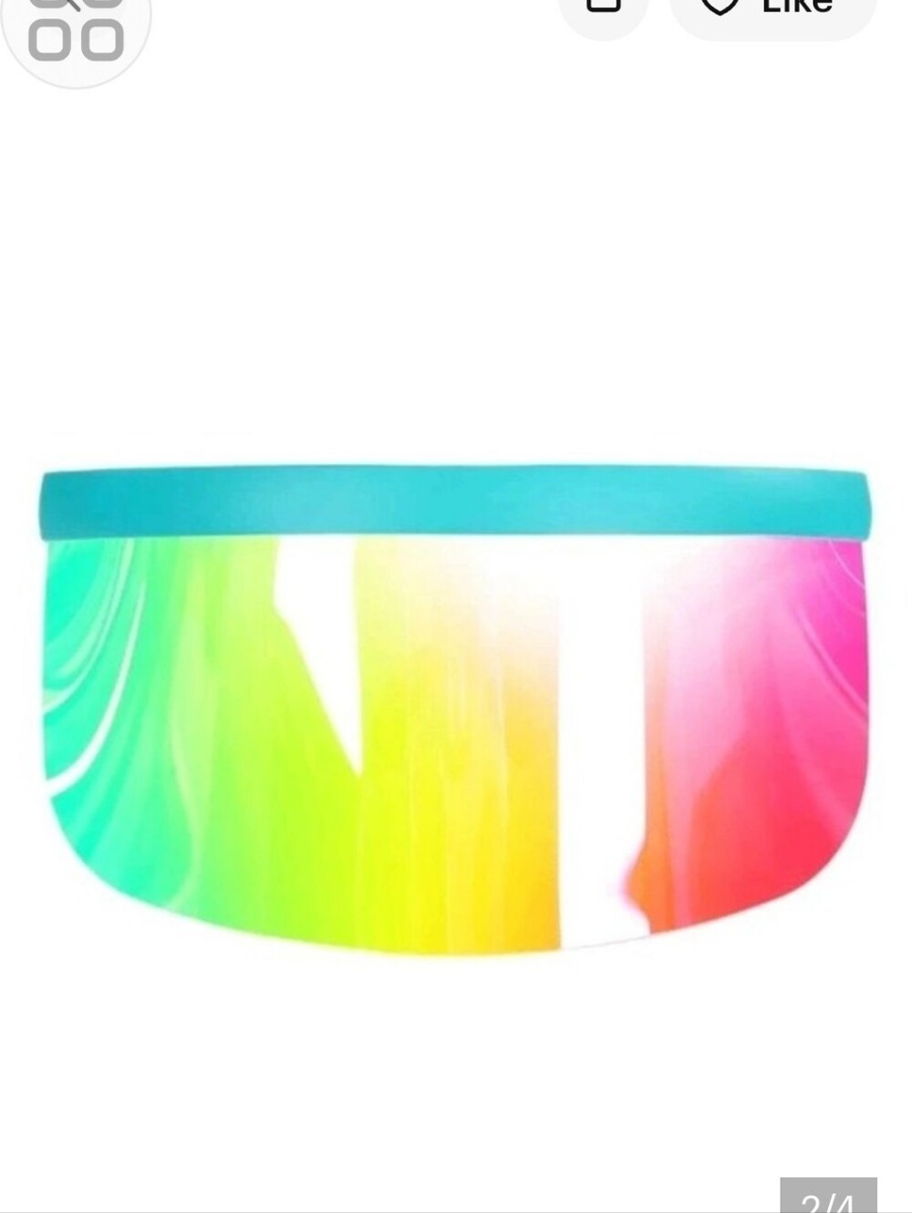 Tipsy Elves Kids Rainbow Visor with Teal Band